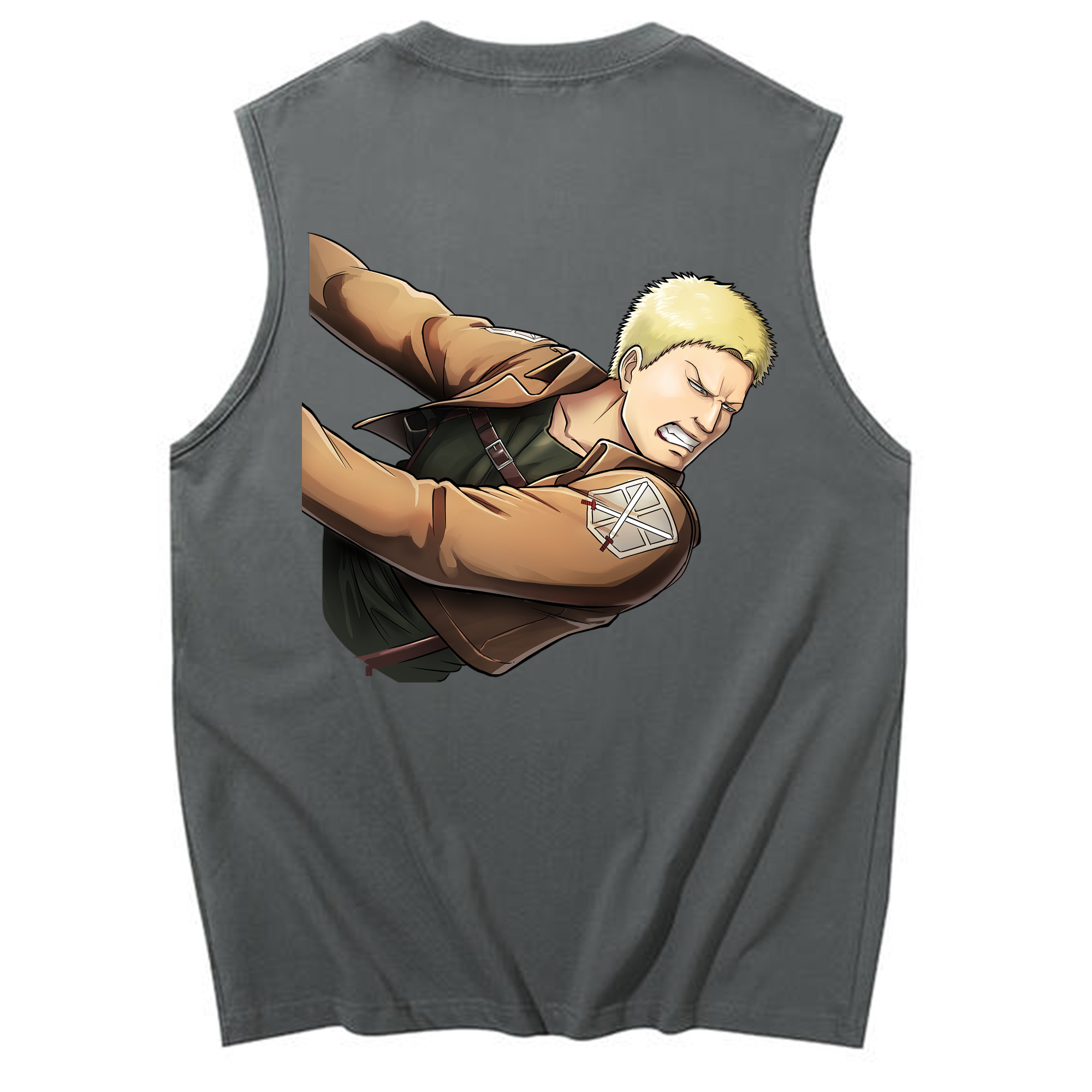 （画像用） 進撃の巨人 ライナー・ブラウン Attack on Titan Reiner Braun コットン100％タンクトップ（背面プリント）